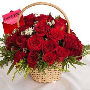 5 dozen roses basket
